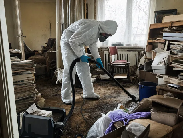 Messiwohnung Kassel, Fachkraft räumt stark vermüllten Wohnraum